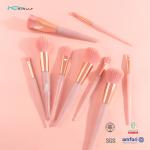 Aluminum Ferrule Premium Makeup Brush Set 9pcs Synthetic Hair OEM for sale