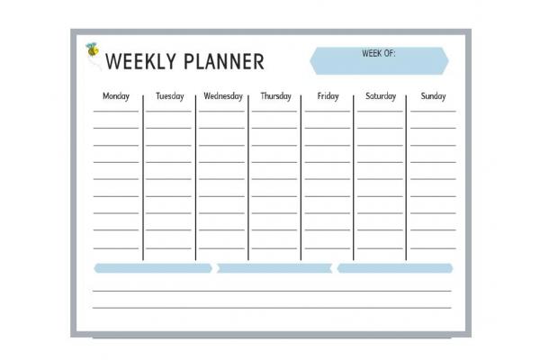 Dry Erase Horizontal Thick Weekly Planner Fridge Magnet Notepad