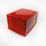 Magnetic Thickened Transparent Shoe Box , Side Open Door Stackable Shoe Bin