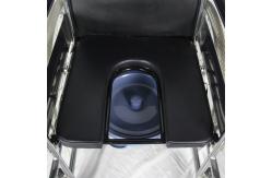 China Fixed Armrest Footrest Transport Chair With U Shape Seat Commode supplier