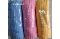 China Microfiber 30 * 40cm 260gsm Yellow Lattice Kitchen Cleaning Towels For Car Bathroom supplier
