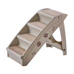 Pet Products Amazon Popular Beige Folding Dog Ladder Plastic Non Slip Pet Steps Tall Dog Stairs for sale