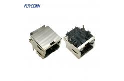 China 1 Port 1x8P 8Pin Right Angle PCB Female RJ45 Modular Connector supplier