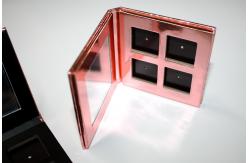 China Refillable Paper Empty Magnetic Palette Metalized Rose Gold 4 Pan Eyeshadow Palette supplier