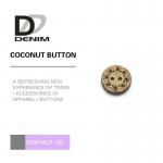 Natural  2 Holes Coconut Buttons With Flower Pattern Engraving for sale