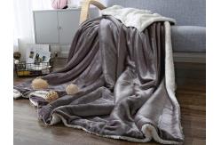 China Plush Double Layer Sherpa Fleece Throw Blanket Microfiber Fabric For Winter supplier