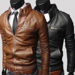 Hot sale bulk plain polyester waterproof cheap european fashion winter men leather coat for sale