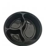 3 Compartments Fast Food Plastic Pp Take Away Lunch Box Disposable Black for sale