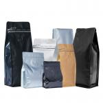FDA Flat Bottom Coffee Bag 1000g 500g Coffee Bean Packaging With Zipper