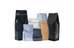 China FDA Flat Bottom Coffee Bag 1000g 500g Coffee Bean Packaging With Zipper supplier