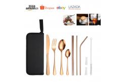 China Lightweight And Reusable Stainless Steel Cutlery Set For Camping 10  Pieces supplier