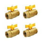 SAI GLOBAL Gas Pipe Plumbing Materials Yellow Butterfly Handle Female Male Thread 1/2 3/4 1 Ball Gas Control Valve for sale