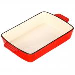Enamel rectangular cast iron roasting pan