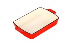 China Enamel rectangular cast iron roasting pan supplier