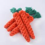 Braided Carrot Cotton Knotted Rope Toy Bite Resistant for sale