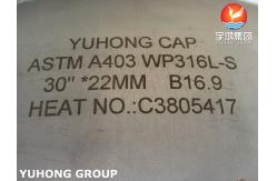 China Large Thickness ASTM A403 WP304L Stainless Steel Cap supplier