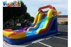 China 1000D PVC Tarpaulin Mini Inflatable Water Slide , Inflatable Wet Slides supplier