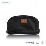 Custom Zipper Canvas Makeup Pouch Round Canvas Cosmetic Bag For Women