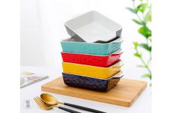 China Rectangular Kitchen Ceramic Bakeware Sets Tray With Binaural Multifunctional supplier