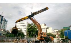 China 23 Ton Excavator Mounted Clamshell Telescopic Arm Long Reach Boom And Arm supplier
