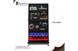 China Customized Pop Pos Display Standing Pegboard Metal Display Stands With Wheels supplier