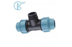 China Durable PP Compression Male Tee For HDPE Pipes Water Supply And Irrigation supplier