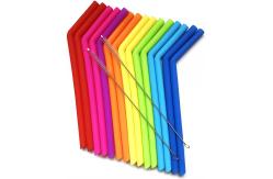 China BPA Free Silicone Kitchen Product Straw Reusable With Cleaning Brushes supplier