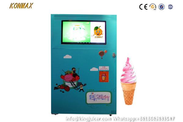 Electronic Refrigeration Soft Ice Cream Vending Machine Automatic Cleaning