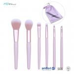 6PCS Aluminum Ferrule Pink Handle Makeup Brushes for sale