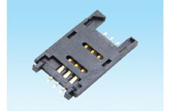 China 6 Pin Electronic Component SIM Card Connector LCP Plastic Material High Durability supplier