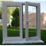 Three Cavity White PVC Casement Window With Sinking Drainage System for sale