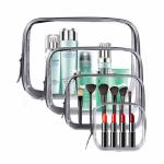 Clear Cosmetic Bag, 4 Pcs Waterproof PVC Zippered Toiletry Carry Pouch Portable Makeup Bag Organizer Bag Set for sale