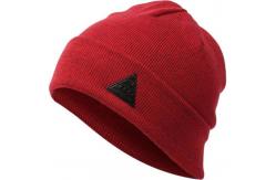 China Spandex Wool Crochet Knit Pom Pom Beanie With Embroidery Triangle Leather Logo supplier