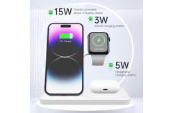 China 18mm Slim All In One Wireless Charger 3 In 1 Wireless Charging Station 3W supplier