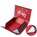 Christmas gift box Printing Rigid Folding Paper Packaging Magnet Closure Lid Cardboard Foldable Magnetic Gift Box with Logo for sale