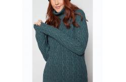 China Cable Knitted High Neck Pullover , Custom Warm Easy Crochet Pullover Sweater supplier