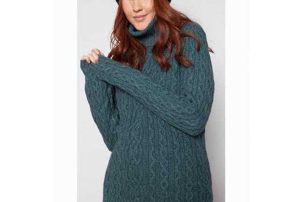 Cable Knitted High Neck Pullover , Custom Warm Easy Crochet Pullover Sweater