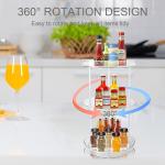 3 Tier Transparent Easy to Assemble Turntable Lazy Susan Cosmetic Makeup Organizers