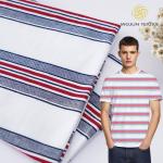 Good Quality Fabric Breathable And Pure Cotton Skin-Friendly Striped Cotton Fabric For T-Shirt for sale