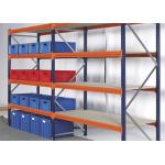 Multi - Tier Long Span Racking System Steel Storage Shelves Orange Coating for sale