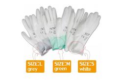 China 13G Knitted White Electronics Factory Working ESD Antistatic PU Coated Gloves supplier