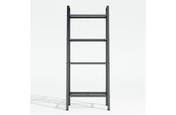 China Home Office Black 4 Tiers Steel Shelf Rack With Mesh Board supplier