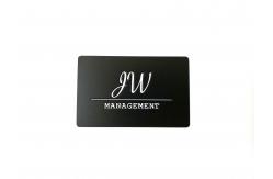 China Customized Cr80 Matt Black Steel Business Card Moq1 Deboss Logo supplier