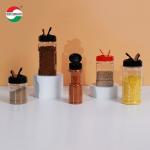Food Grade Clear Plastic Can with Twist Lids Butterfly Open Lids for Seasoning Spice Salt Sugar for sale