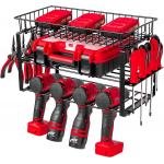 Power Tool Organizer Storage Rack Garage Wall Mount Cordless Drill Holder Utility Tool Shelf for sale