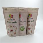 Customized Resealable Cr Sativa / Indica Kraft Paper Pla Bag Tweed Leaf Mylar Bags for sale