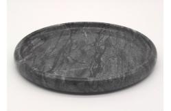 China Hotel Natural Round Marble Serving Tray Black Polished Environment Friendly supplier