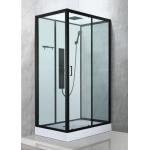Luxrious Shower Room With Matt Black Profile And Printing Glass For Elegant for sale