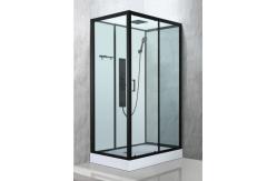 China Luxrious Shower Room With Matt Black Profile And Printing Glass For Elegant supplier