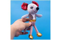 China Smooth Feeling Plush Keychain Toys Big Ear Mouse Shape Super Soft Fabric supplier